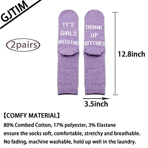 GJTIM 2PAIRS Bachelorette Party Gift Novelty It's Weekend Drink Up Bitches Funny Socks2