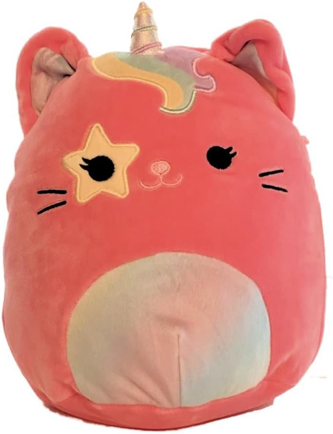 Squishmallows Sienna 5 Inch Hot Pink Caticorn Plush with Yellow Star Over Right Eye and Rainbow Belly and Mane - Stuffed Animal Toy Fantasy