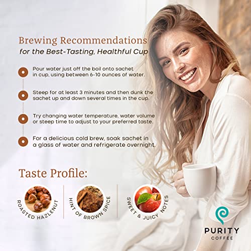 Purity Coffee Protect Highest Antioxidant Light-Medium Roast - Usda Certified Organic Specialty Grade Arabica Single-Serve Packets - Third Party Tested For Mold, Mycotoxins, Pesticides - 5 Ct Box #TOP4