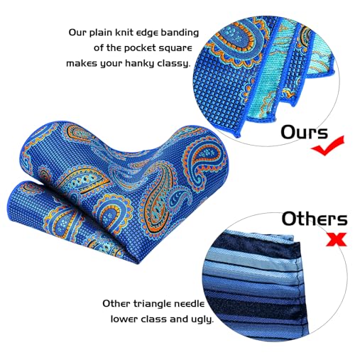 Image of 5PCS Tie and Pocket Square for Men, Silk Necktie and Handkerchief Cufflinks with Gold Ring and Lapel Pin Set