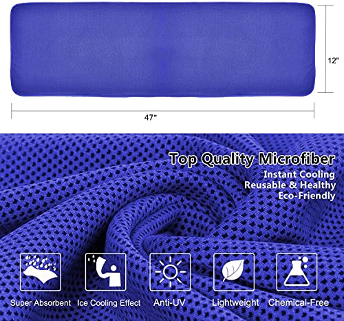 Image of KUEN [4 Pack] Cooling Towel (40 inchx12 inch), Ice Towel, Soft Breathable Chilly Towel, Microfiber Towel for Yoga, Sport, Running, Gym, Workout,Camping, Fitness, Workout & More Activities