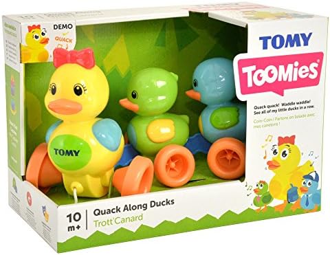 TOMY Toomies Quack Along Ducks Pull Along Toy | Educational Toddler Toy with Colours and Sounds | Learn to Walk Baby Toy Suitable From 12 Months, 1, 2+ Year Olds Boys & Girls, Multicoloured