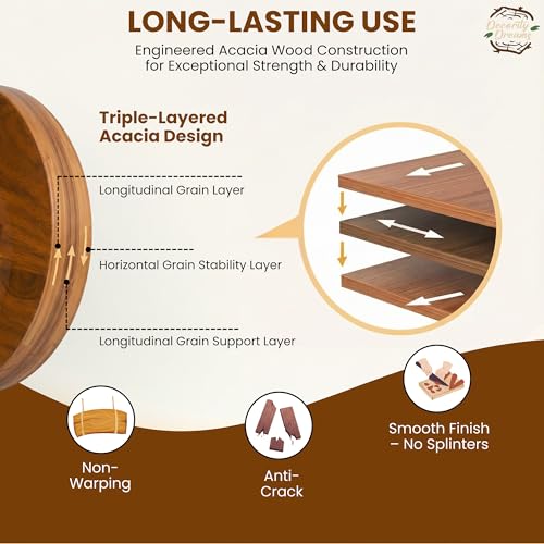 Image of Single Piece Solid Wood Reversible Cutting Board - Natural Finish Wooden Chopping Board, Cutting Board, Serving Tray Handmade Natural Wood (ECO)