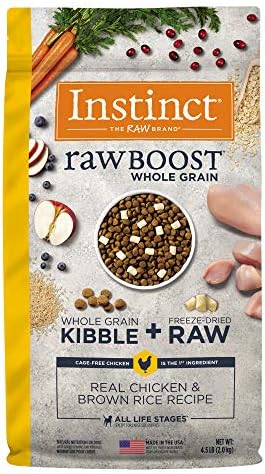 Instinct Raw Boost Whole Grain Real Chicken & Brown Rice Recipe Natural Dry Dog Food, 4.5 lb. Bag