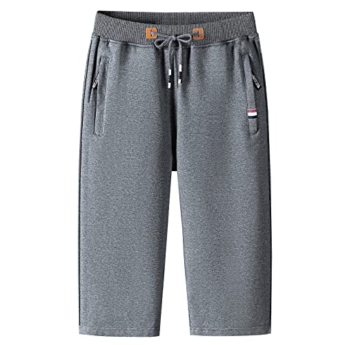 Short de sport 3/4 homme coton gris foncé XXL taille élastique