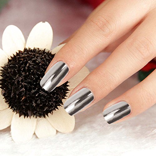 BMC 24pc Shinny Silver Colored Foil Design Nail Polish Art Decal Sticker Strips