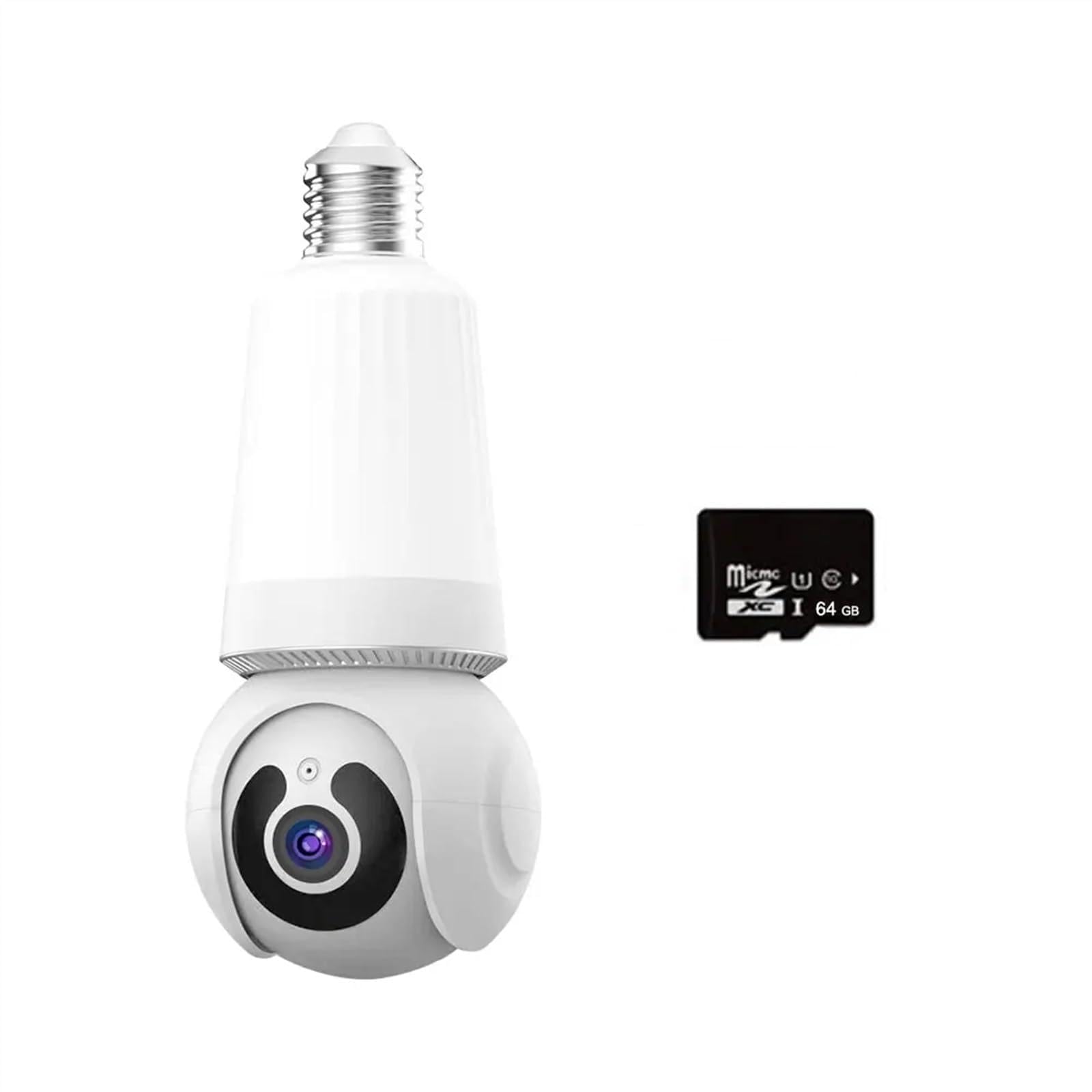 Camera Surveillance, Caméra IP d'intérieur à ampoule , Vision nocturne polychrome, suivi automatique, vidéosurveillance intelligente, moniteur de sécurité sans fil avec support E27 ,Sécurité, Antivol(