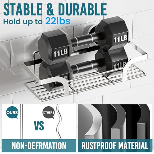 Image of TAILI Shower Caddy Suction Cup 2 Pack, Heavy Duty Bathroom Basket, Silver