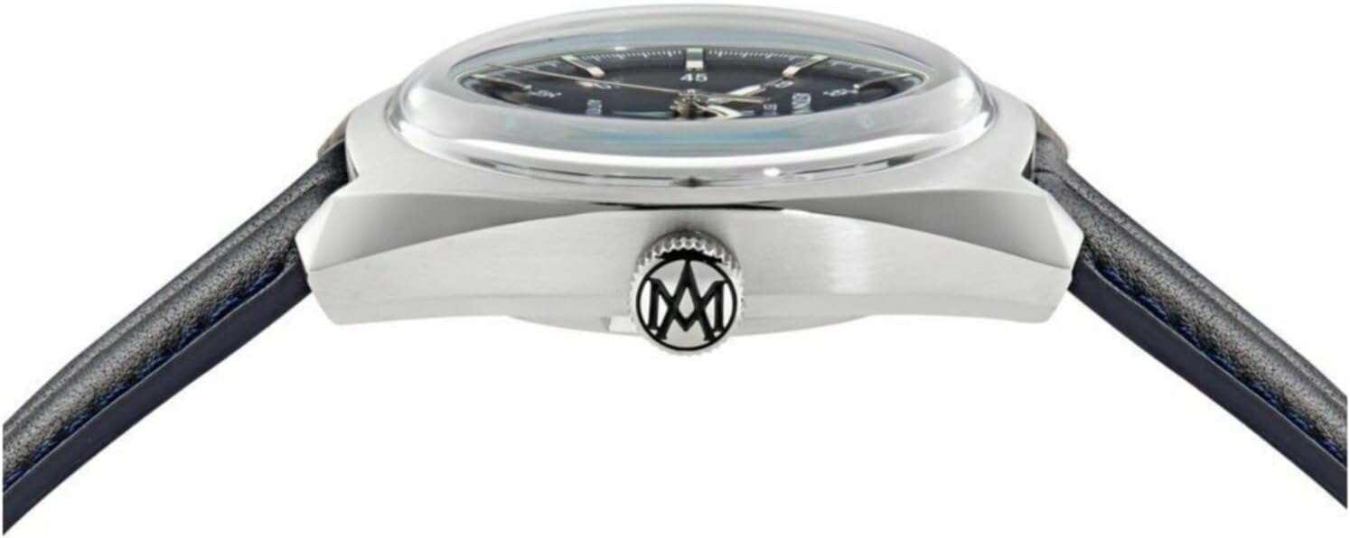 Aston Martin TS2 Automatic Collection Luxury Mens Watch Timepieces with a Blue Strap and Dial Featuring a Stainless Steel Case
