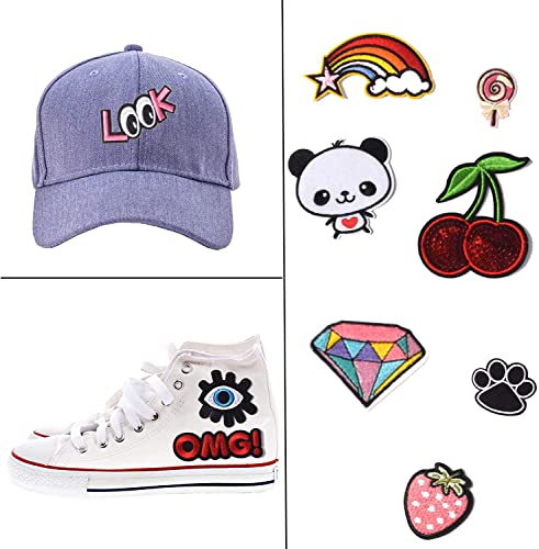 J.carp 42Pcs Random Assorted Embroidered Iron On Patches, Cute Sewing Applique For Jackets, Hats, Backpacks, Jeans, Diy Accessories #TOP3