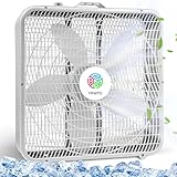 YRWTO 20 Inch Box Fan, Three Speeds Window Table Cooling Fan, Strong Wind, Quiet Operation Work Fan for Home, Bedroom, Office, and Outdoor Travel Box Fan for Full-Force Air Circulation