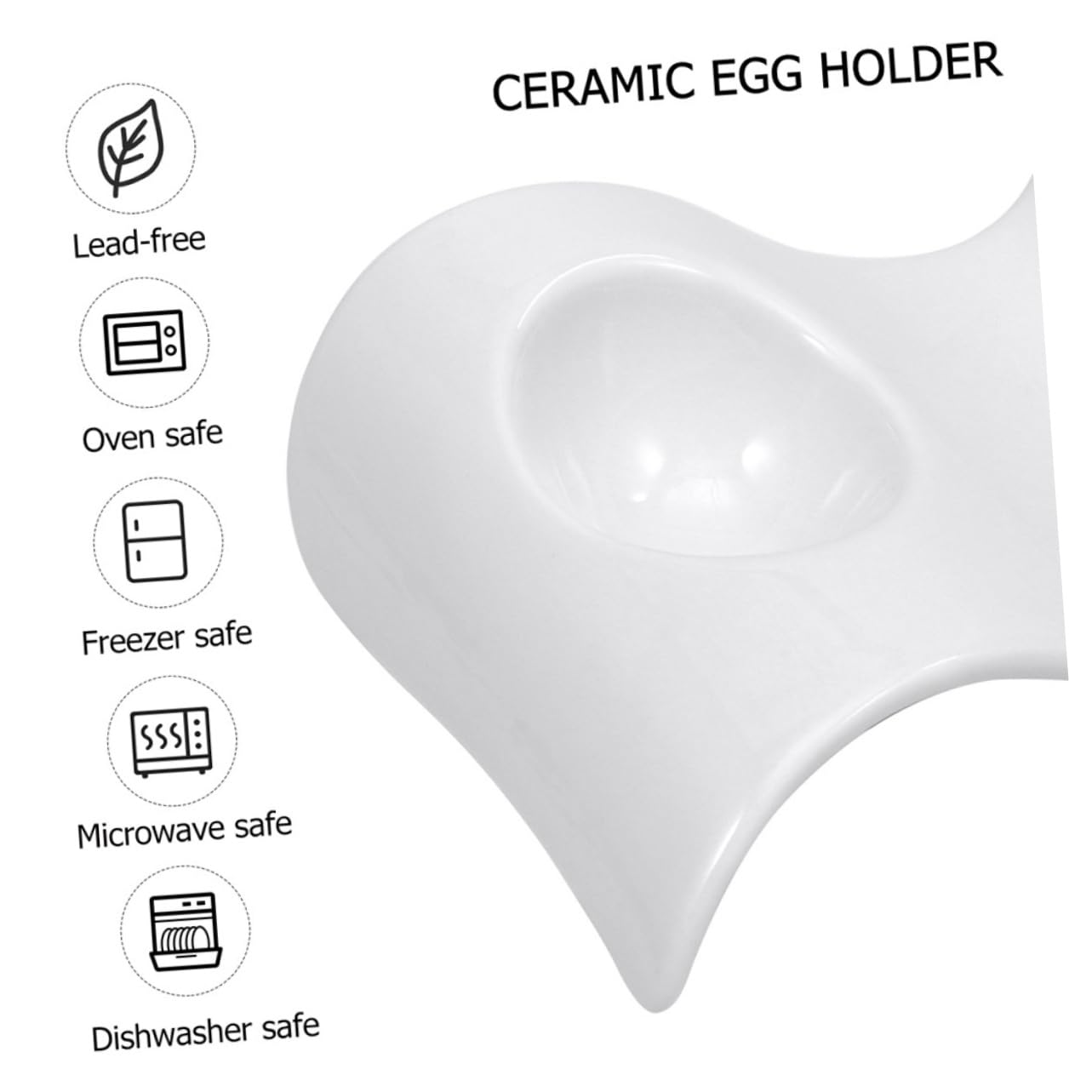 Alipis Coquetiers en Céramique Blanche pour Tenir Œufs Durs Modernes et Élégants 6 Pièces Plateaux de Conservation Pratiques Petit Déjeuner