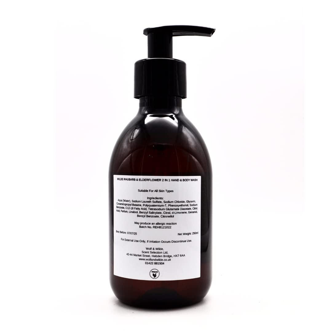 Wilde Rhubarb & Elderflower Luxury 2 In 1 Liquid Soap - Hand & Body 250ML, 250 ml (Pack of 1) - Image 4