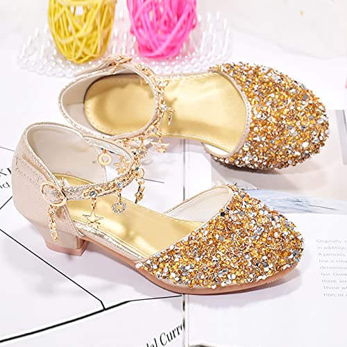Kids Girls Rhinestone Dress Pumps Glitter Sequins Princess Low Heels Dress Shoes Crystal Sandals for Girls Kids3