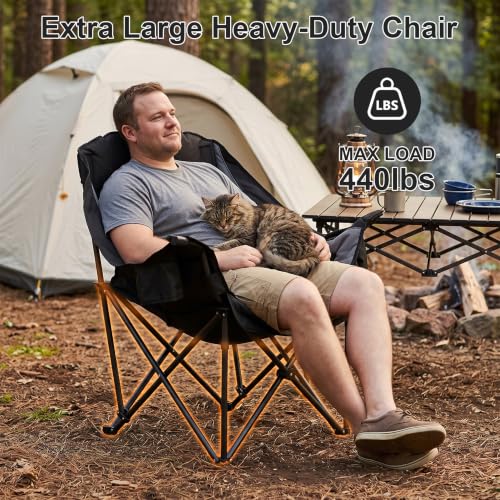 Silla de Camping Acolchada Heavy Duty para Adultos, Silla Extragrande para Camping Exterior miniatura 3