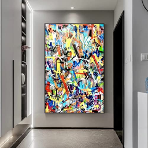 Toile Graffiti Art Rock Climber : réveillez vos murs blancs avec l'art abstrait 60x90cm