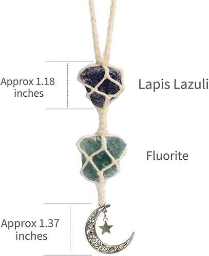 Miniatura 2 de weryerker Adornos colgantes hechos a mano para espejos retrovisores del automóvil, adornos colgantes decorativos para decoración del hogar, piedras