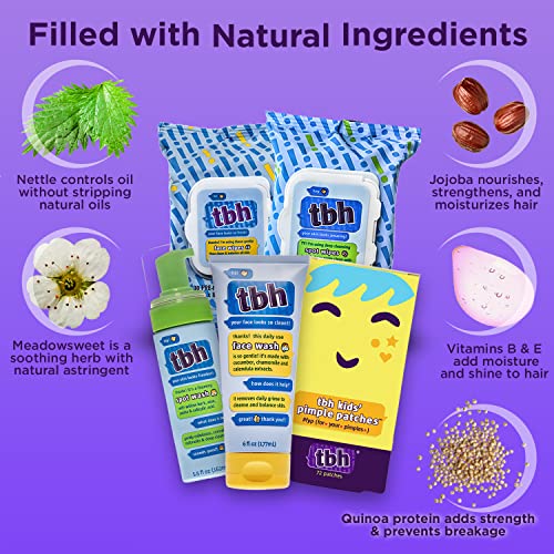 Tbh Kids Spot Foam Face Cleaning Spot Wipes For Kids, Preteens, And Teens With Sensitive Dry Oily Skin - Gentle Facial Cleanser And Hydrating Facewash For Girls And Boys With Acne Prone Skin - Sulfate Free , Paraben Free - 30 Individual Wipes #TOP3