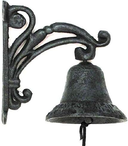 Cast Iron Wall Mount Vine Bell Indoor Outdoor Decor 13620