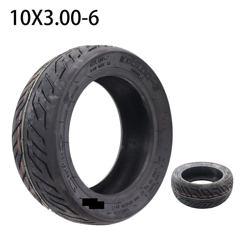 Scooter Reifen,Vollreifen 10x3.00-6 Schlauchloser Reifen for Elektroroller 10 Zoll 10x3.0 Vakuumreifen und Schläuche(Outer tyre)