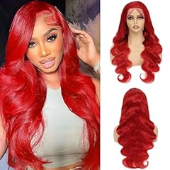 Red Wig Human Hair 13x4