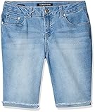 Calvin Klein Girls' Big Bermuda Denim Shorts, Super Soft Stretch Fabric, Functional Pockets, Zipper...