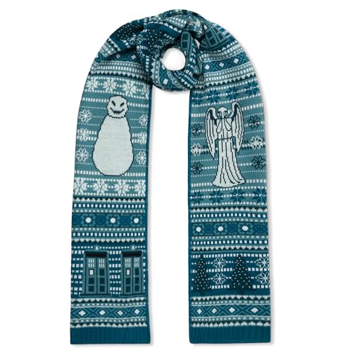 Doctor Who Christmas Scarf - Official Merchandise - TARDIS, Weeping Angles, Snowmen