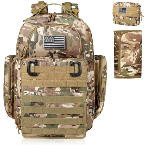 Image of Diaper Bag Backpack for Dad, DBTAC Large Baby Nappy Bag for Men w/Changing Mat, Insulated+Wipe Pockets, Stroller Straps, Camo
