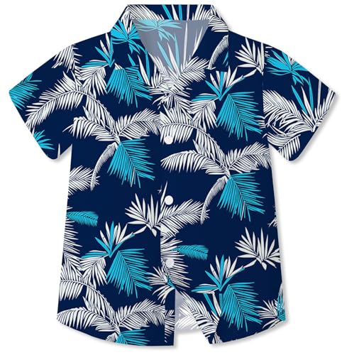 Image of Betusline Girls' and Womens' Hawaiian Shirt Blouse Button Down Beach Shirts | Casual breathable and comfortable Short Sleeve V-Neck Floral Tropical Blouse