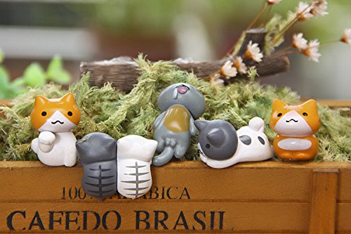 Amazon.co.jp: 猫の置物 7匹セット 玄関インテリア 招き猫風 贈り物に