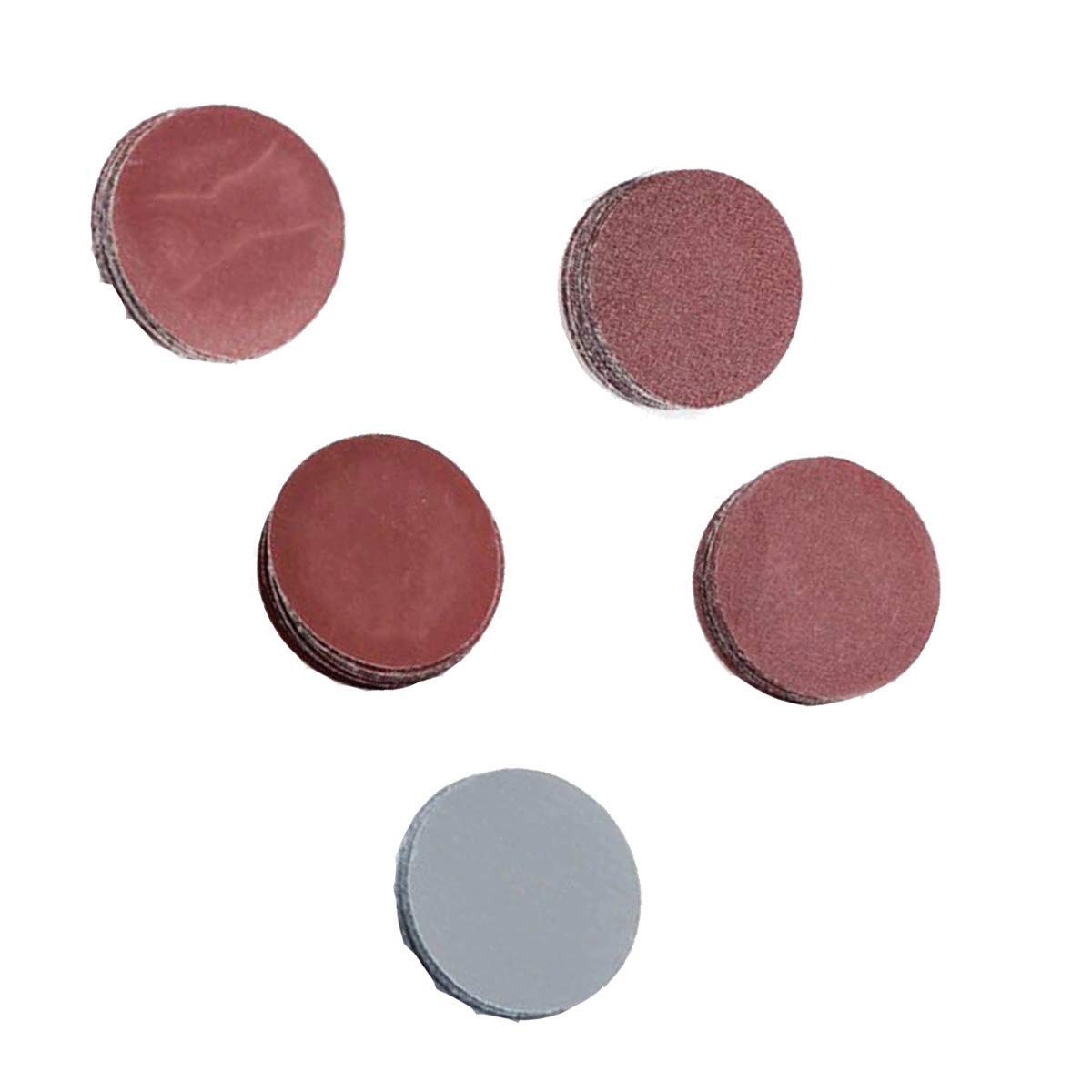 DIY Crafts Pack of 100 Pcs, Combo Kit, Silver Brawn & Hook & Loop, Industrial 1" inch Sandpaper Grit 60/80/100/120/240, 1"inch Backer Plate 1(Pack of 100 Pcs, Combo Kit, Silver Brawn & Hook & Loop) 4