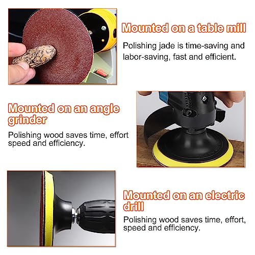 60 BläTter Schleifpapier 125mm Klett, 2 Stück Klett-StüTzteller, Schleifpapier 40/80/120/180/240/320 KöRnung, M14 Schleifscheiben Klett, mit 2 Stab, für Bohrschleifer, Winkelschleifer