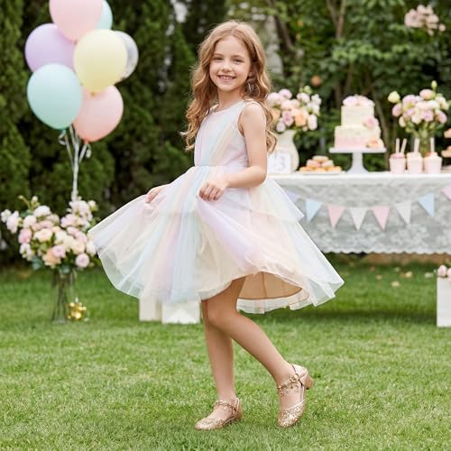 Image of Stelle Girls High Heels Sequins Dress Sandals Princess Dress Shoes Flower Wedding Party Shoes