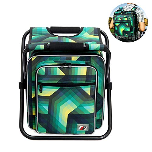LUGUMU Tabouret Chaise De Camping Pliant avec Sac à Dos Isotherme, Tissu...