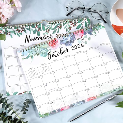 Image of 2026 Calendar - JAN 2026 - DEC 2026, Wall Calendar 2026, 11 inch x 8.5 inch, 12 Months Wall Calendar, Writing Blocks, Julian Dates, Spiral Bound