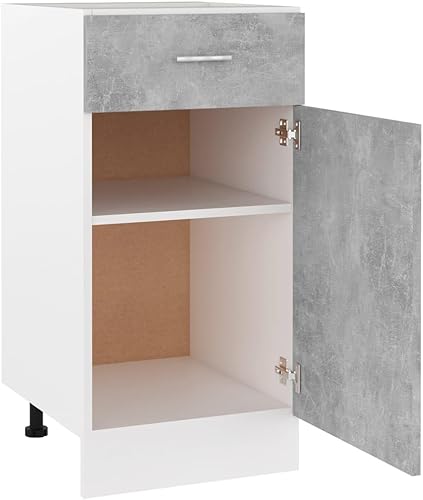 Miniatura 5 de Gabinete inferior de cajón gris hormigón de 15.7 x 18.1 x 32.1 pulgadas, madera de ingeniería, armario alto montado en la pared, Gabinetes para