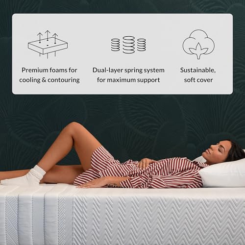 Image of Leesa Legend Hybrid 12 inch Mattress, Queen Size Luxury Dual Hybrid /CertiPUR-US Certified Foam /with Organic Cotton Mattress Cover / 120-Night Trial