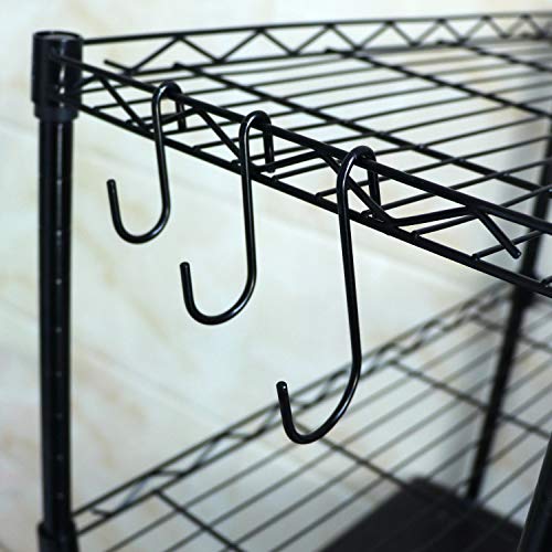 Esfun 18 Pack S Hooks Pot Hooks For Rack Hanging Pans Pots Utensils Clothes Bags Towels Plants - 3 Sizes (Black) #TOP2