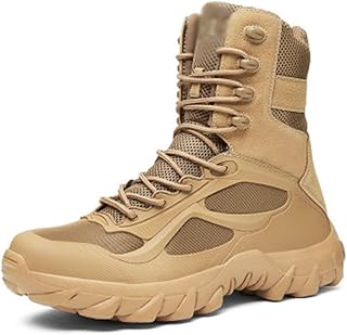 GJHYJK High Military Boots Men's Hiking Boots Tactical Combat Boots Desert Lace Up Large Mountaineering Boots