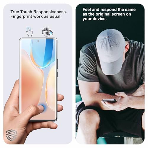 Image of Military-Grade Edge to Edge Curved Full Glue Tempered Glass For Vivo X70 Pro (6.56 Inch) With Installation Kit | Fingerprint Compatible