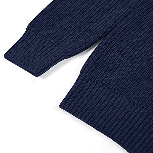 Image of Kid Nation Boys Sweater Cotton Quarter Zip Sweater Kids Cable Knit Pullover | Casual 1 /4 Zip Sweater for Child 3-14 Years (Previously Amazon Essentials)