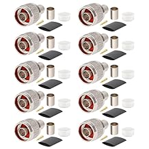 XRDS -RF 10 Pack N Male Crimp Connector 50 ohm N Male Plug Rf Crimp Connector for LMR400 Belden 9913 RG8