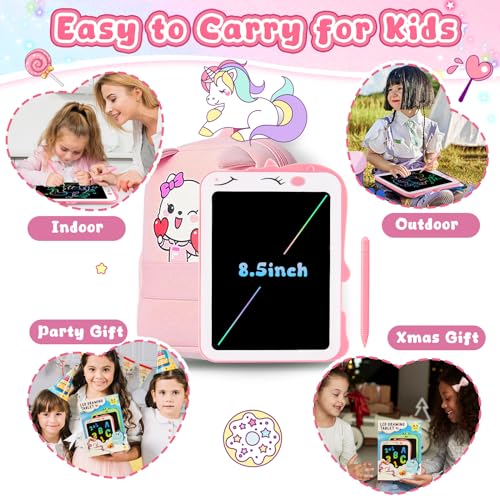 Image of Teriph LCD Writing Tablet for Kids, Unicorn Girl Toys, Toddlers Toys Drawing Board, Educational Doodle Pad Kid Toy for 3 4 5 6 7 8 Year Old Girls Boys Easter Birthday Party Xmas Gift, 8.5inch & Pink