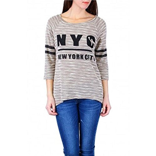 fashion boutik Pull Femme Sexy Taupe chiné nyk New York 36 38 40 42