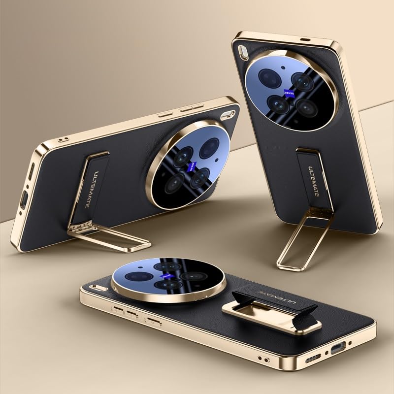 Étui en simili cuir Vivo X300 Ultra : protection dorée haut de gamme