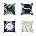 LOYYE Pack de 4 Fundas de Cojines Buganvillas Funda de Almohada Cuadrado Terciopelo Suave con Cremallera Invisible para Sofá Cama Coche Decor para Hogar Throw Pillow Case T1458 35x35cm/13.7x13.7in