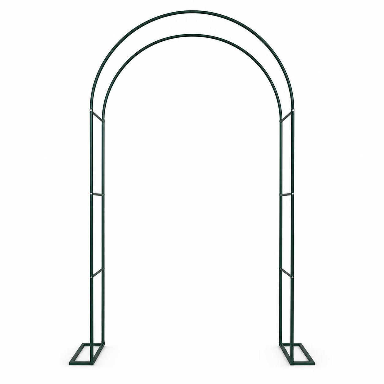 Wrought Iron Garden Arch Trellis for Climbing Plants, Weddings, and Outdoor Decor 1.8m x 2.2m Dark Green 25cm-image-24