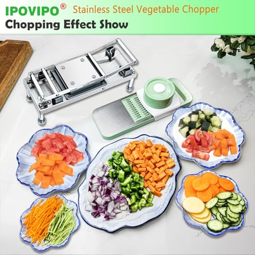 Stainless steel Vegetable Chopper, Veggie Chopper With 10 Blades, Onion Dicer with Container, Food Cutter & Grater Mandoline Slicer - Image 6
