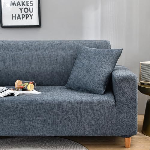 Image of Story@Home Sofa Cover Fully Covered Stretchable Polyester Spandex Elastic Sofa Cover for Living Room & Create Customized Set (Grey, 1 Seater)