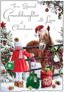 Jonny Javelin Special Granddaughter Love At Christmas Card Girl Horse